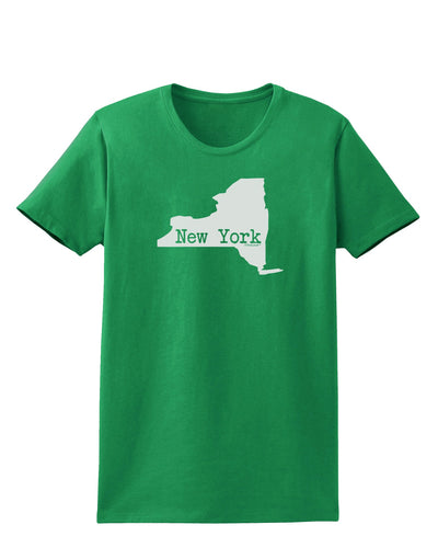 New York - United States Shape Womens Dark T-Shirt by TooLoud-Womens T-Shirt-TooLoud-Kelly-Green-X-Small-Davson Sales