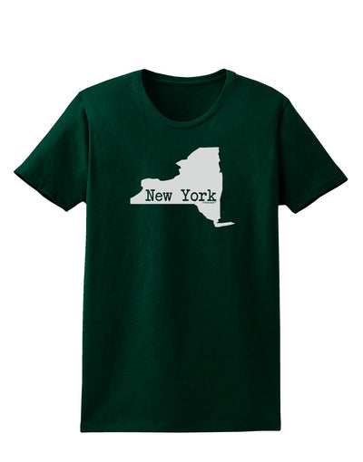 New York - United States Shape Womens Dark T-Shirt by TooLoud-Womens T-Shirt-TooLoud-Forest-Green-Small-Davson Sales