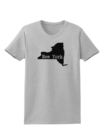 New York - United States Shape Womens T-Shirt by TooLoud-Womens T-Shirt-TooLoud-AshGray-X-Small-Davson Sales