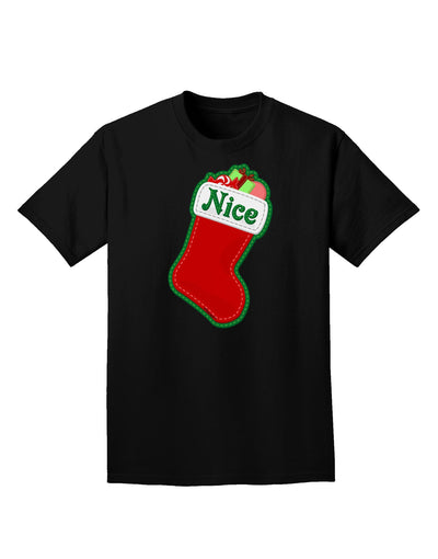 Nice Stocking Cute Christmas Adult Dark T-Shirt-Mens T-Shirt-TooLoud-Black-Small-Davson Sales