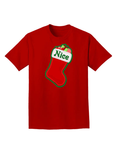 Nice Stocking Cute Christmas Adult Dark T-Shirt-Mens T-Shirt-TooLoud-Red-Small-Davson Sales