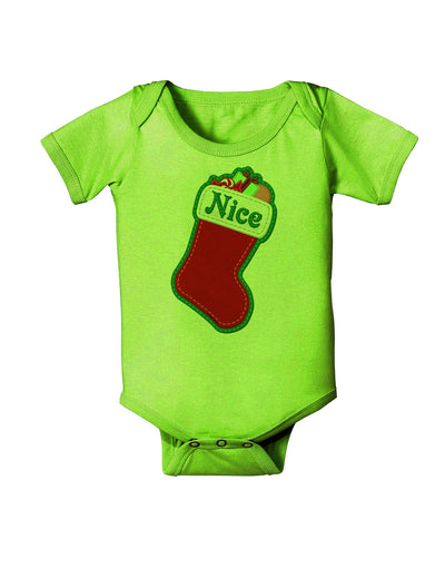 Nice Stocking Cute Christmas Baby Romper Bodysuit-Baby Romper-TooLoud-Lime-Green-06-Months-Davson Sales