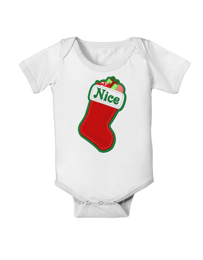 Nice Stocking Cute Christmas Baby Romper Bodysuit-Baby Romper-TooLoud-White-06-Months-Davson Sales