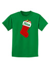 Nice Stocking Cute Christmas Childrens Dark T-Shirt-Childrens T-Shirt-TooLoud-Kelly-Green-X-Small-Davson Sales