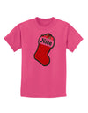 Nice Stocking Cute Christmas Childrens T-Shirt-Childrens T-Shirt-TooLoud-Sangria-X-Small-Davson Sales