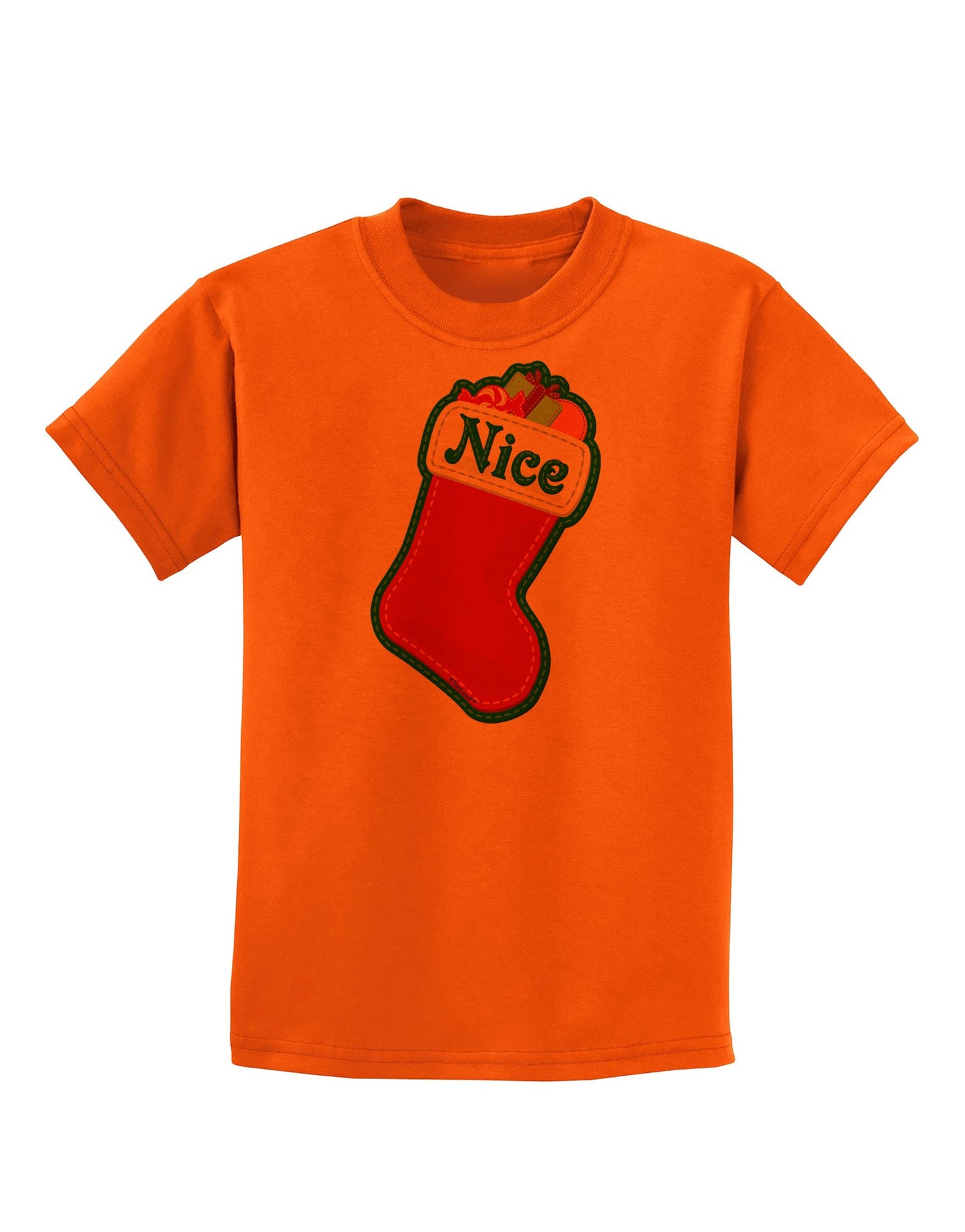 Nice Stocking Cute Christmas Childrens T-Shirt-Childrens T-Shirt-TooLoud-Orange-X-Small-Davson Sales