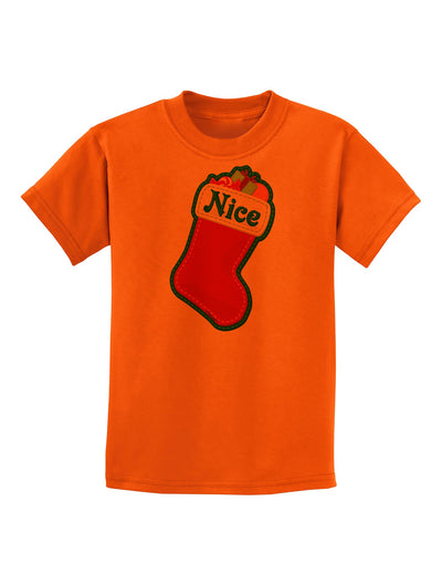 Nice Stocking Cute Christmas Childrens T-Shirt-Childrens T-Shirt-TooLoud-Orange-X-Small-Davson Sales