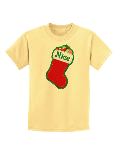 Nice Stocking Cute Christmas Childrens T-Shirt-Childrens T-Shirt-TooLoud-Daffodil-Yellow-X-Small-Davson Sales