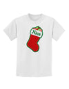 Nice Stocking Cute Christmas Childrens T-Shirt-Childrens T-Shirt-TooLoud-White-X-Small-Davson Sales