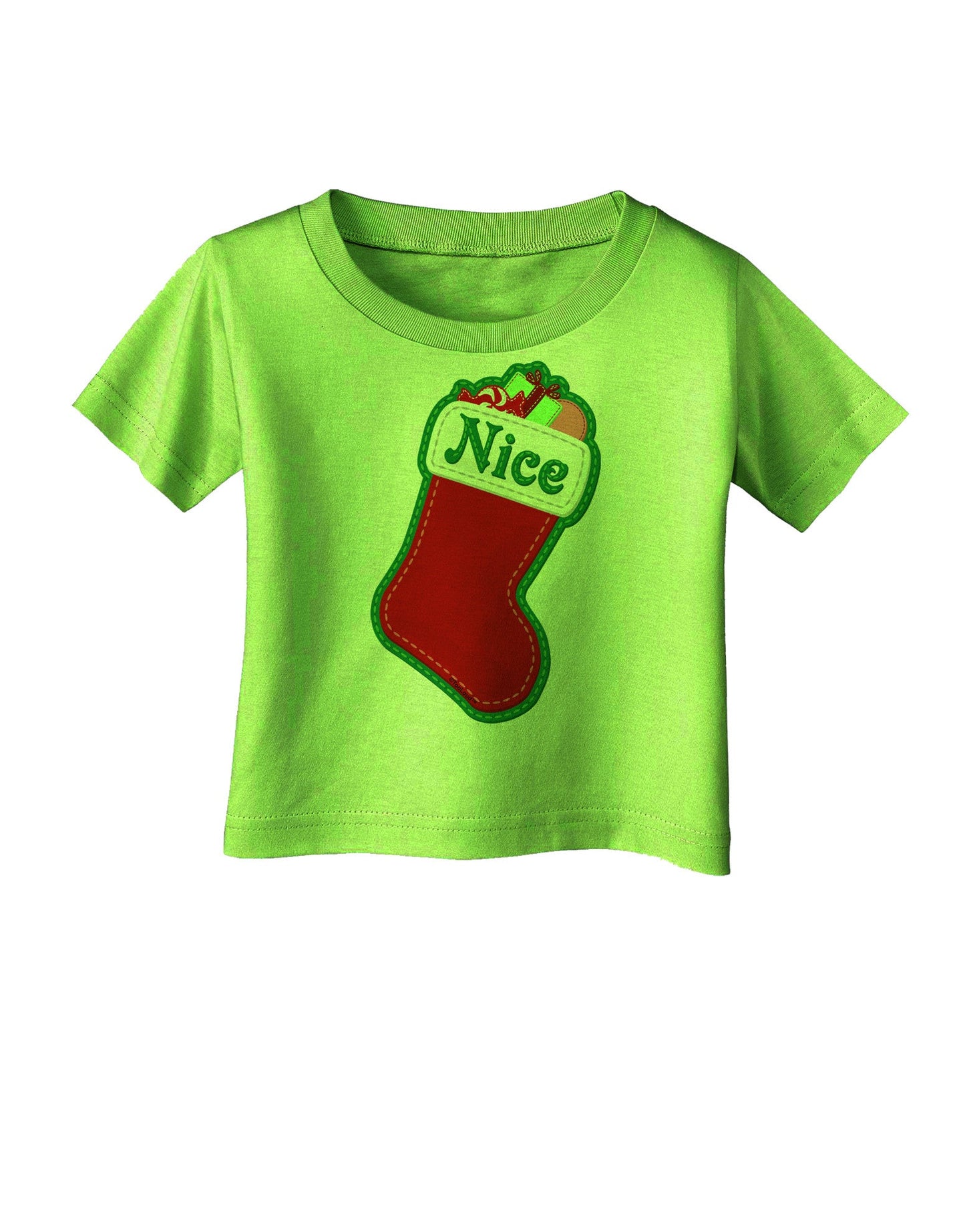 Nice Stocking Cute Christmas Infant T-Shirt-Infant T-Shirt-TooLoud-Lime-Green-06-Months-Davson Sales