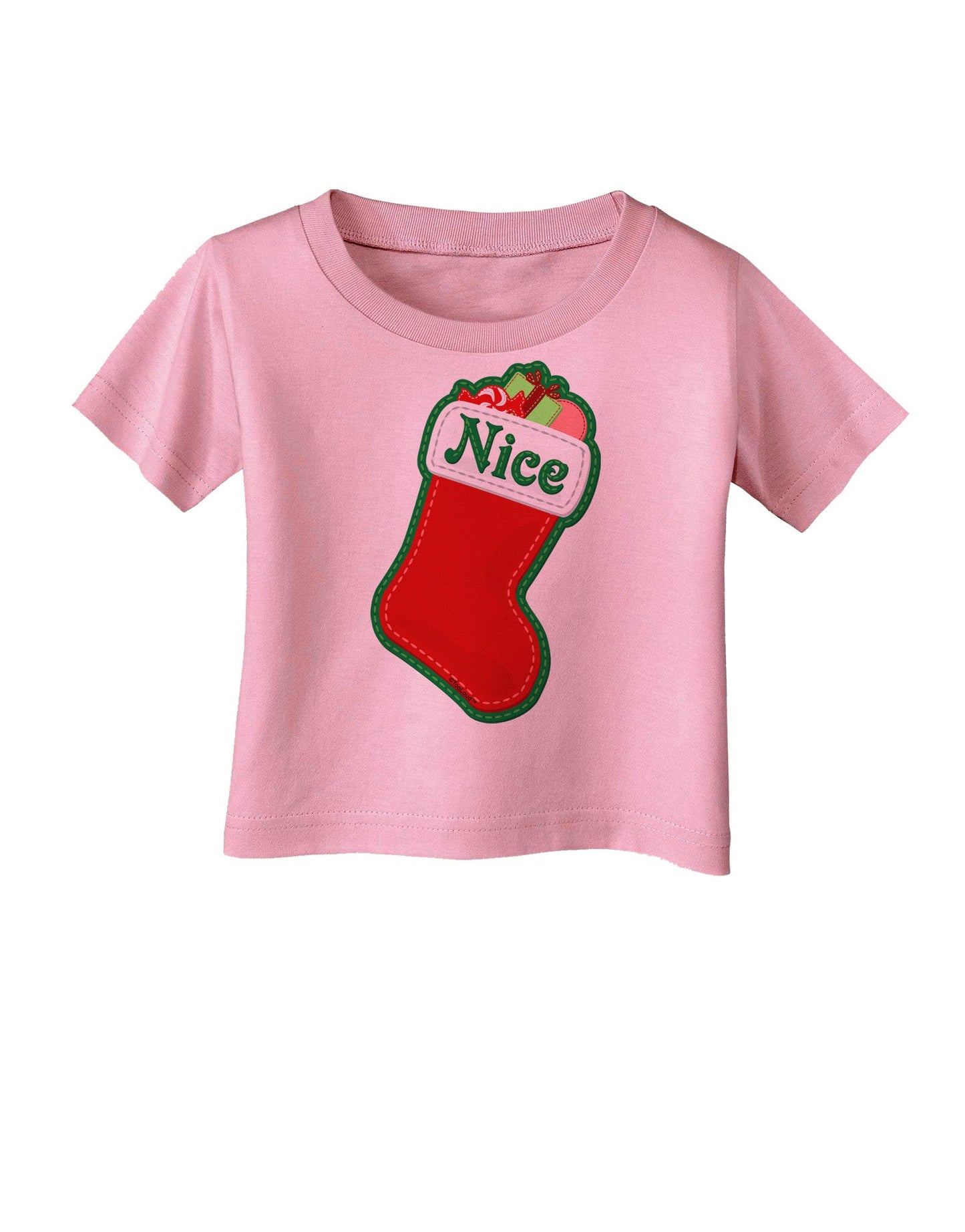 Nice Stocking Cute Christmas Infant T-Shirt-Infant T-Shirt-TooLoud-Candy-Pink-06-Months-Davson Sales
