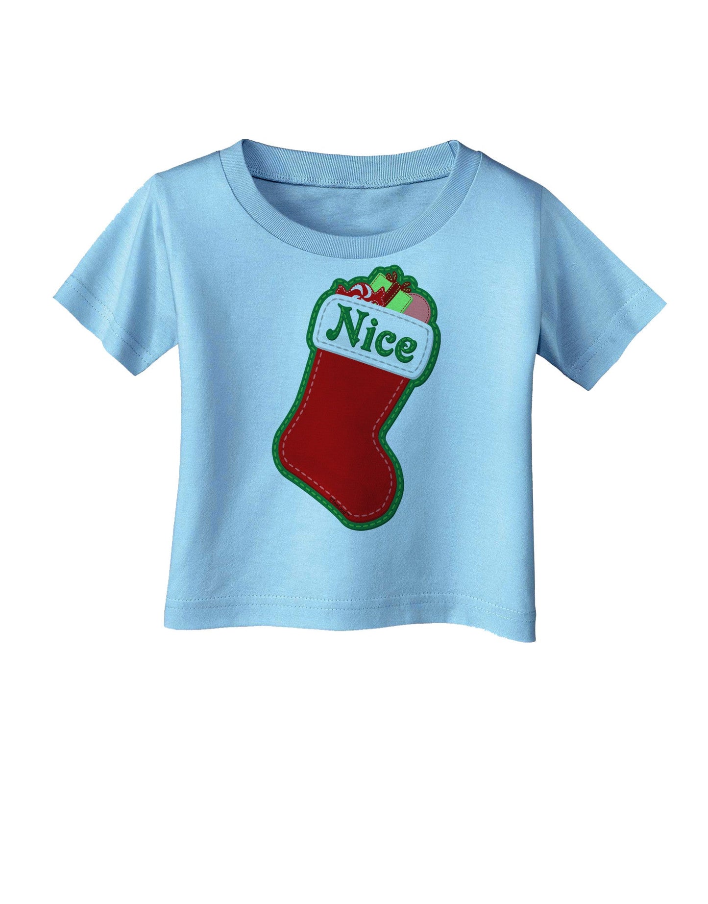 Nice Stocking Cute Christmas Infant T-Shirt-Infant T-Shirt-TooLoud-Aquatic-Blue-06-Months-Davson Sales