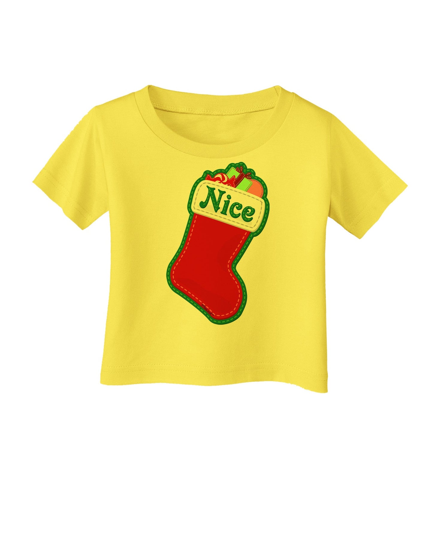 Nice Stocking Cute Christmas Infant T-Shirt-Infant T-Shirt-TooLoud-Yellow-06-Months-Davson Sales