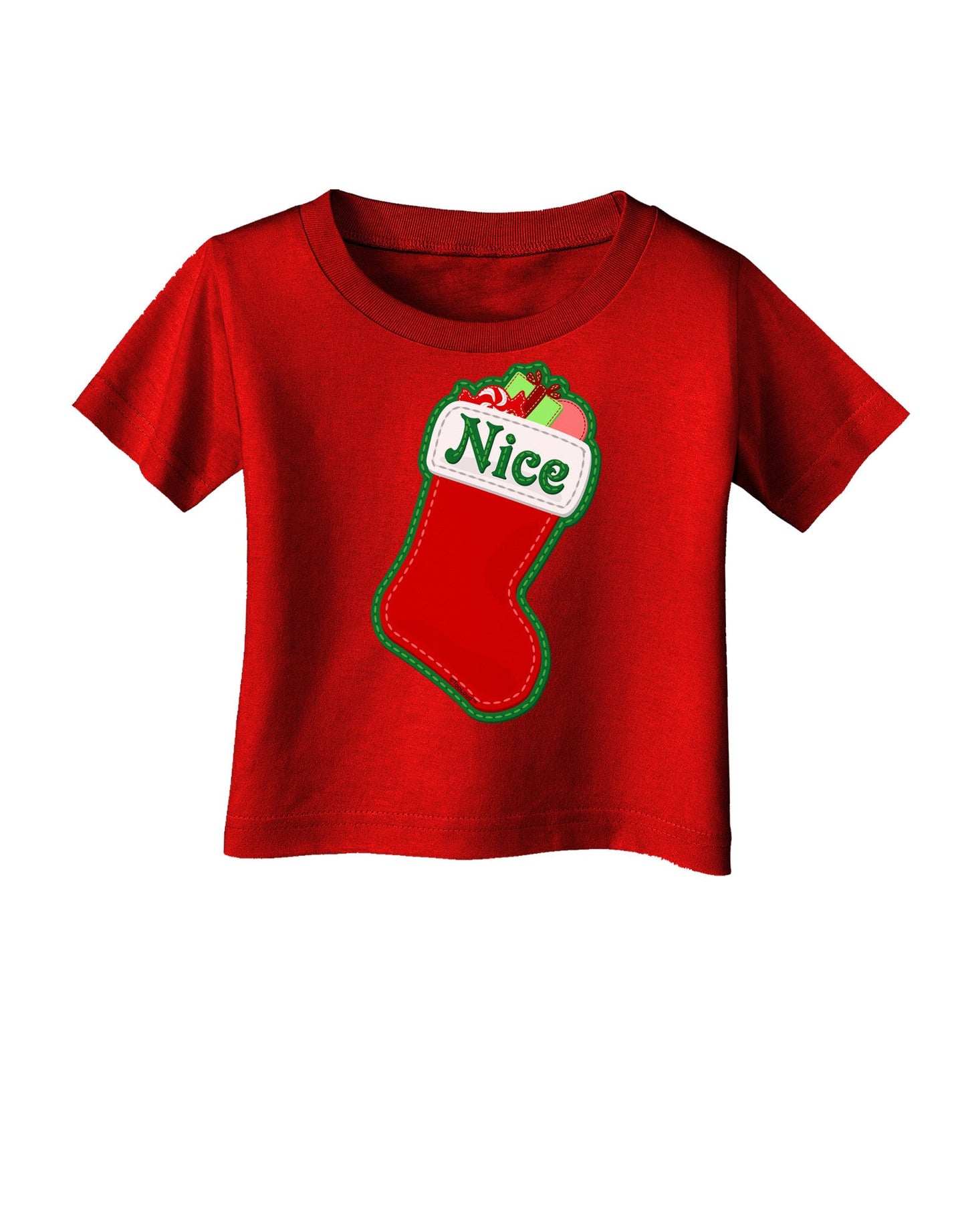 Nice Stocking Cute Christmas Infant T-Shirt Dark-Infant T-Shirt-TooLoud-Red-06-Months-Davson Sales
