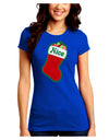 Nice Stocking Cute Christmas Juniors Crew Dark T-Shirt-T-Shirts Juniors Tops-TooLoud-Royal-Blue-Juniors Fitted Small-Davson Sales