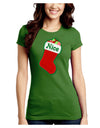 Nice Stocking Cute Christmas Juniors Crew Dark T-Shirt-T-Shirts Juniors Tops-TooLoud-Kiwi-Green-Juniors Fitted Small-Davson Sales