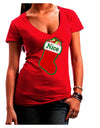 Nice Stocking Cute Christmas Juniors V-Neck Dark T-Shirt-Womens V-Neck T-Shirts-TooLoud-Red-Juniors Fitted Small-Davson Sales