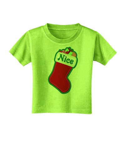 Nice Stocking Cute Christmas Toddler T-Shirt-Toddler T-Shirt-TooLoud-Lime-Green-2T-Davson Sales