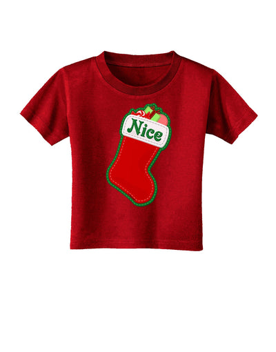 Nice Stocking Cute Christmas Toddler T-Shirt Dark-Toddler T-Shirt-TooLoud-Red-2T-Davson Sales