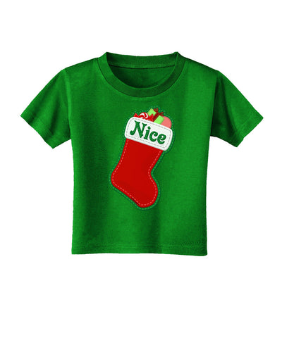 Nice Stocking Cute Christmas Toddler T-Shirt Dark-Toddler T-Shirt-TooLoud-Clover-Green-2T-Davson Sales