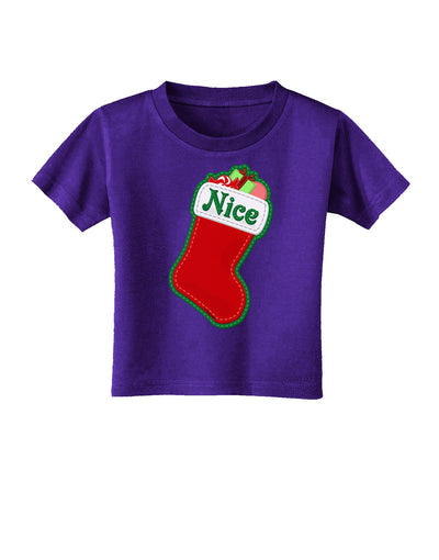 Nice Stocking Cute Christmas Toddler T-Shirt Dark-Toddler T-Shirt-TooLoud-Purple-2T-Davson Sales