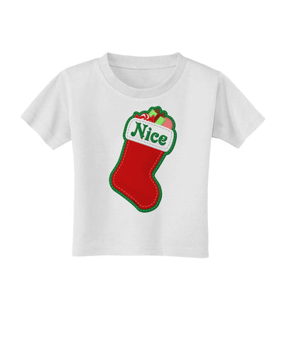 Nice Stocking Cute Christmas Toddler T-Shirt-Toddler T-Shirt-TooLoud-White-2T-Davson Sales