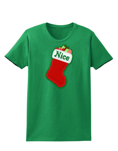 Nice Stocking Cute Christmas Womens Dark T-Shirt-TooLoud-Kelly-Green-X-Small-Davson Sales