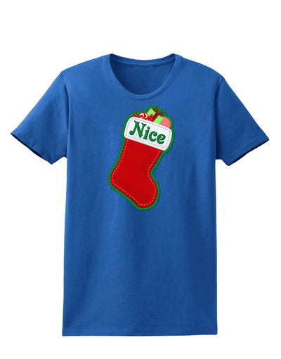 Nice Stocking Cute Christmas Womens Dark T-Shirt-TooLoud-Royal-Blue-X-Small-Davson Sales