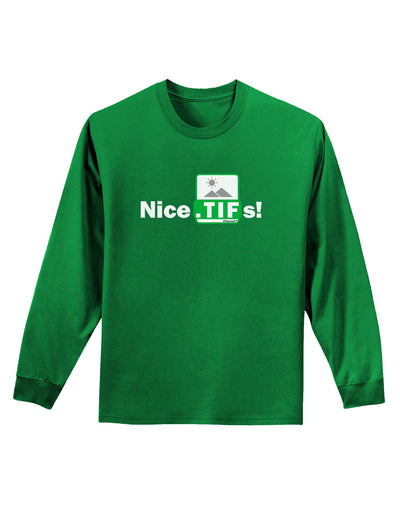 Nice Tifs Adult Long Sleeve Dark T-Shirt-TooLoud-Kelly-Green-Small-Davson Sales