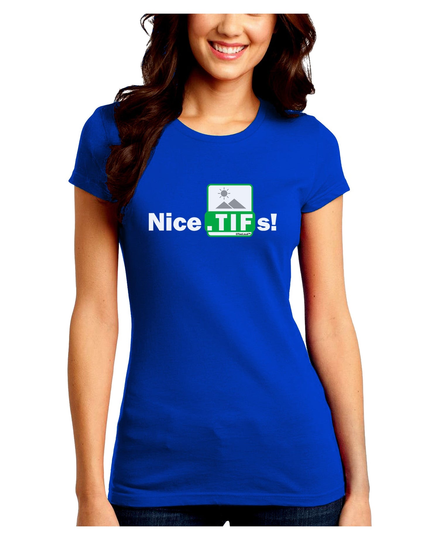 Nice Tifs Juniors Petite Crew Dark T-Shirt-T-Shirts Juniors Tops-TooLoud-Royal-Blue-Juniors Fitted Small-Davson Sales