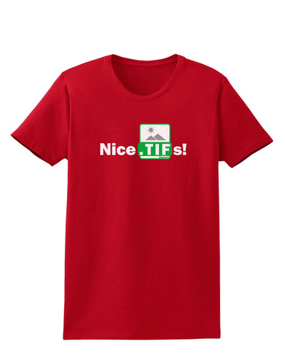 Nice Tifs Womens Dark T-Shirt-TooLoud-Red-X-Small-Davson Sales