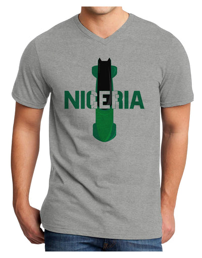 Nigeria Bobsled Adult V-Neck T-shirt by TooLoud-Mens V-Neck T-Shirt-TooLoud-HeatherGray-Small-Davson Sales