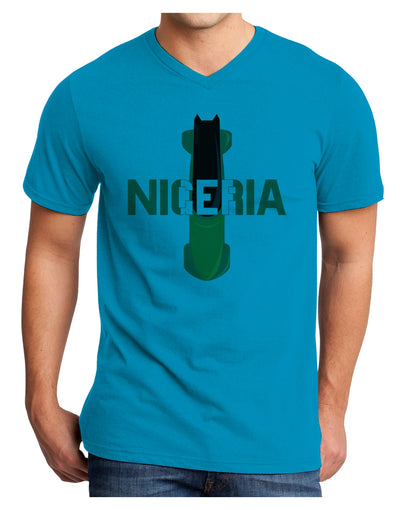 Nigeria Bobsled Adult V-Neck T-shirt by TooLoud-Mens V-Neck T-Shirt-TooLoud-Turquoise-Small-Davson Sales