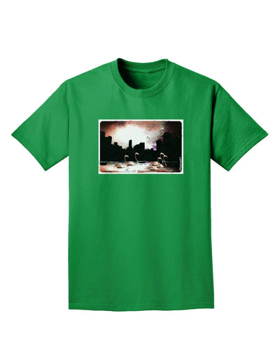 Nighttime Flamingos Adult Dark T-Shirt-Mens T-Shirt-TooLoud-Kelly-Green-Small-Davson Sales