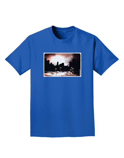 Nighttime Flamingos Adult Dark T-Shirt-Mens T-Shirt-TooLoud-Royal-Blue-Small-Davson Sales