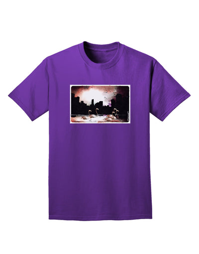 Nighttime Flamingos Adult Dark T-Shirt-Mens T-Shirt-TooLoud-Purple-Small-Davson Sales