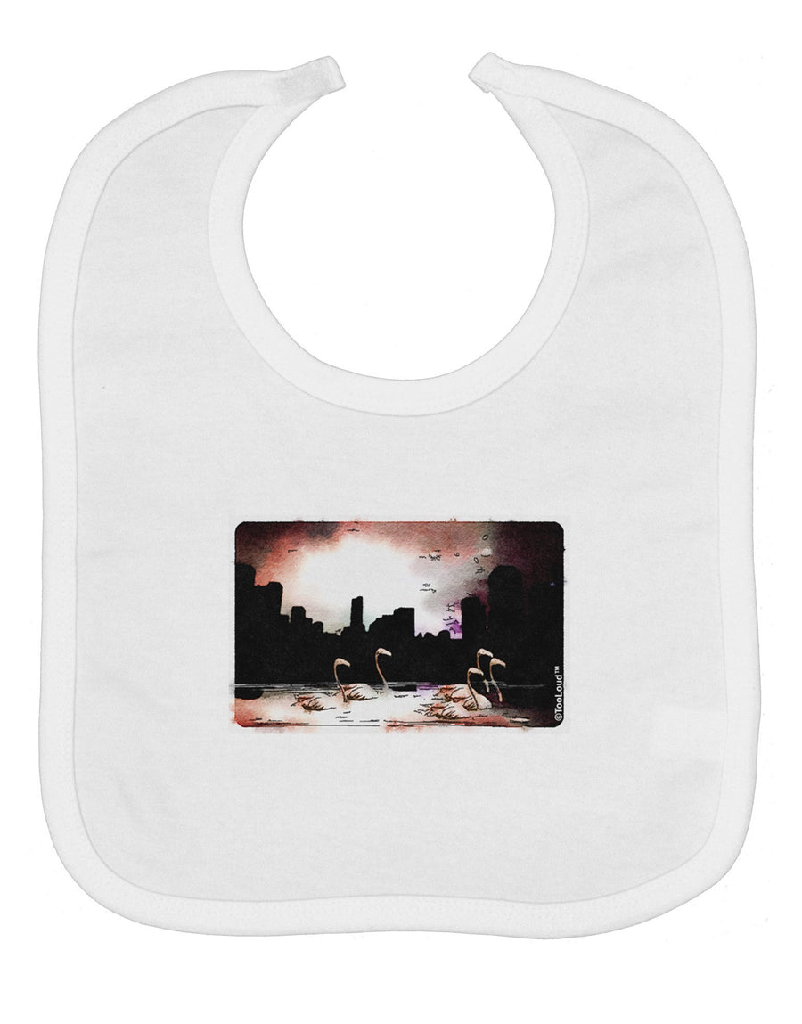 Nighttime Flamingos Baby Bib