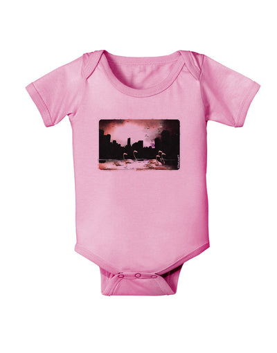 Nighttime Flamingos Baby Romper Bodysuit-Baby Romper-TooLoud-Light-Pink-06-Months-Davson Sales