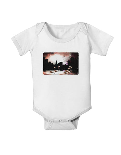 Nighttime Flamingos Baby Romper Bodysuit-Baby Romper-TooLoud-White-06-Months-Davson Sales