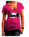 Nighttime Flamingos Juniors V-Neck Dark T-Shirt-Womens V-Neck T-Shirts-TooLoud-Hot-Pink-Juniors Fitted Small-Davson Sales