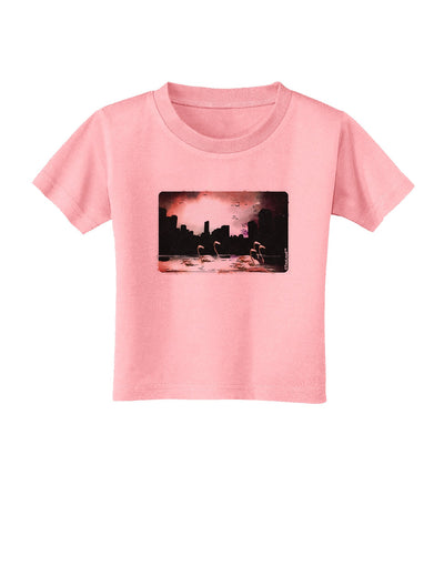 Nighttime Flamingos Toddler T-Shirt-Toddler T-Shirt-TooLoud-Candy-Pink-2T-Davson Sales