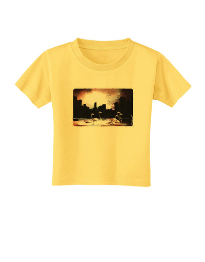 Nighttime Flamingos Toddler T-Shirt-Toddler T-Shirt-TooLoud-Yellow-2T-Davson Sales