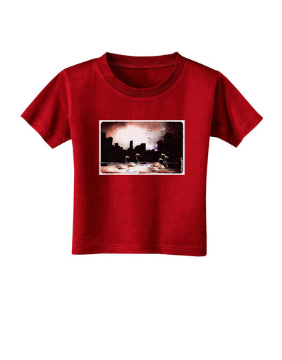 Nighttime Flamingos Toddler T-Shirt Dark-Toddler T-Shirt-TooLoud-Red-2T-Davson Sales