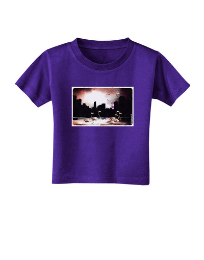 Nighttime Flamingos Toddler T-Shirt Dark-Toddler T-Shirt-TooLoud-Purple-2T-Davson Sales