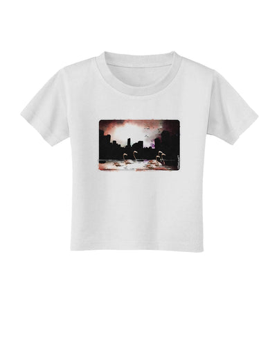 Nighttime Flamingos Toddler T-Shirt-Toddler T-Shirt-TooLoud-White-2T-Davson Sales