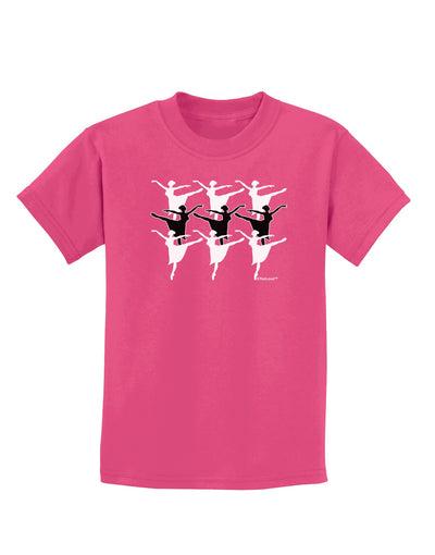 Nine Ladies Dancing Childrens Dark T-Shirt-Childrens T-Shirt-TooLoud-Sangria-X-Small-Davson Sales