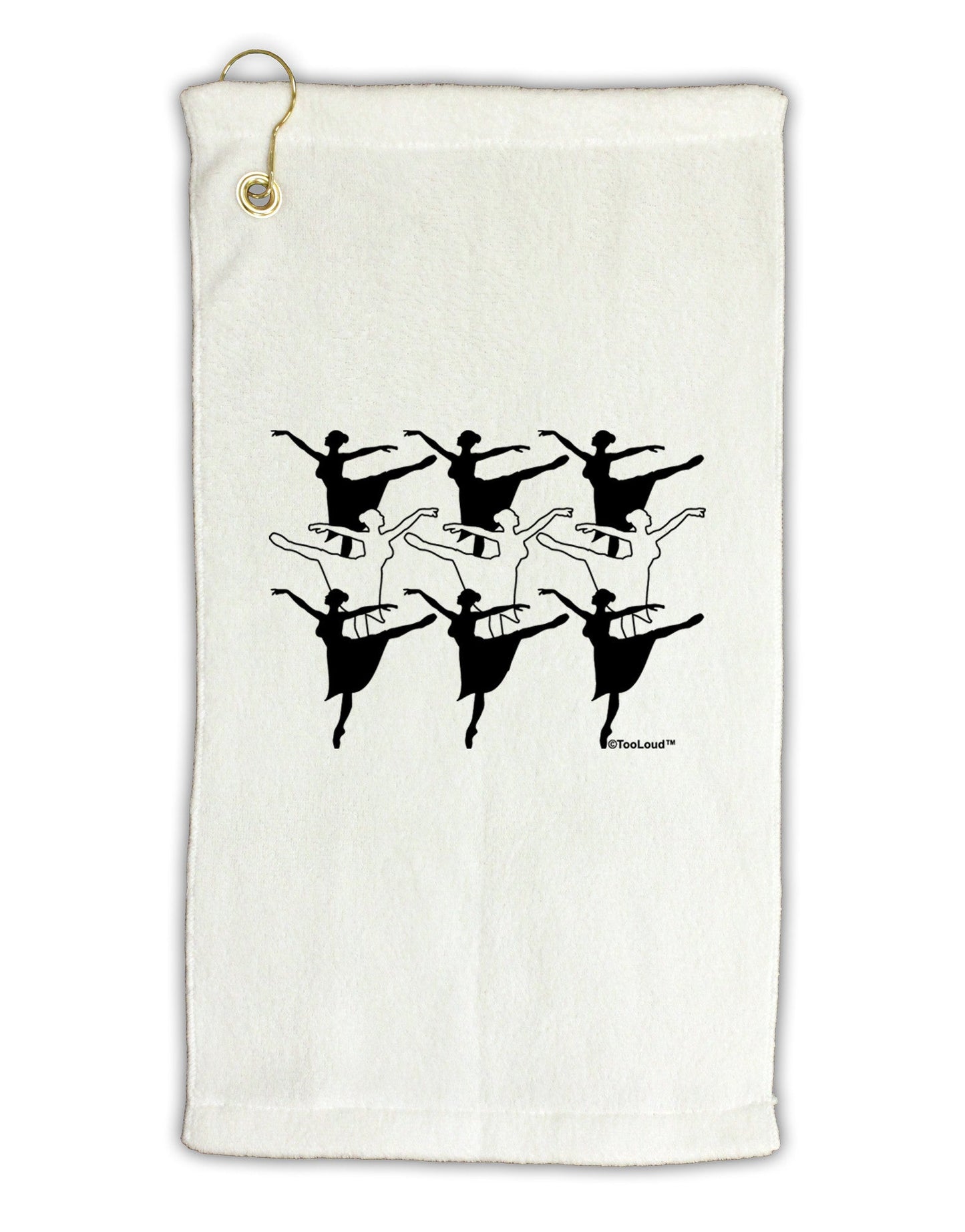 Nine Ladies Dancing Micro Terry Gromet Golf Towel 11"x19-Golf Towel-TooLoud-White-Davson Sales