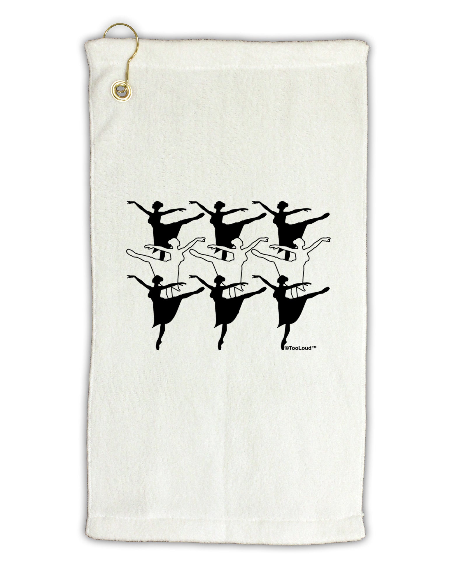 Nine Ladies Dancing Micro Terry Gromet Golf Towel 11"x19-Golf Towel-TooLoud-White-Davson Sales