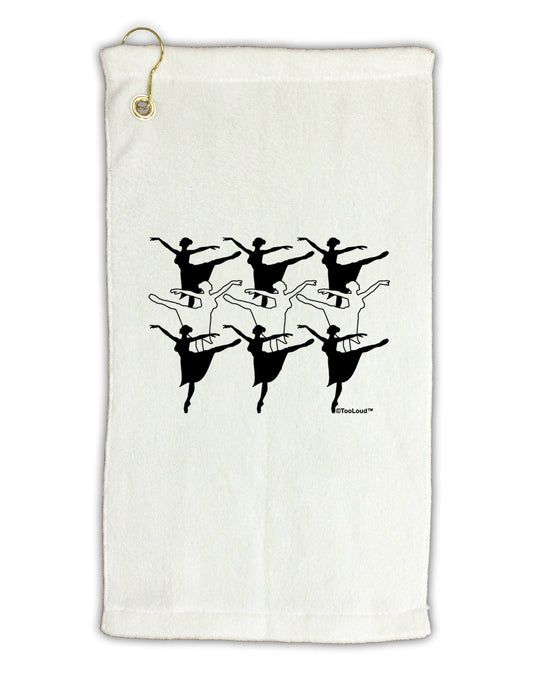 Nine Ladies Dancing Micro Terry Gromet Golf Towel 11"x19-Golf Towel-TooLoud-White-Davson Sales