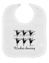 Nine Ladies Dancing Text Baby Bib